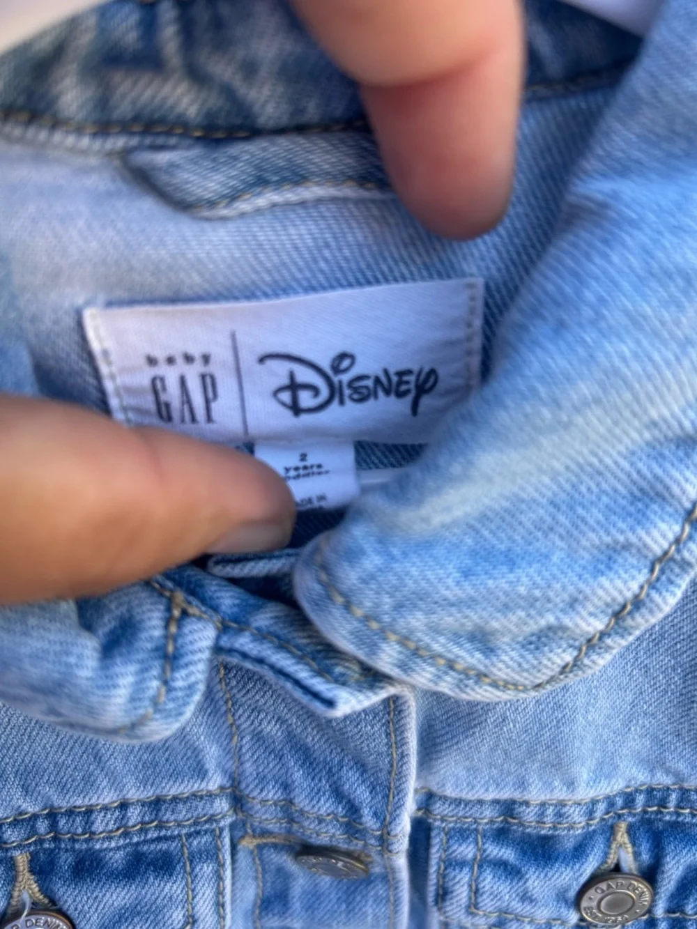 GAP Blue Denim Jacket with Minnie Mouse Embroidery